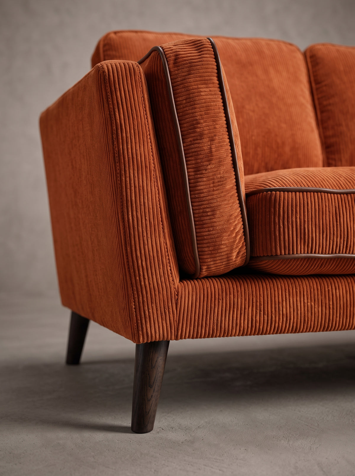Monroe Sofa - Burnt Orange Corduroy