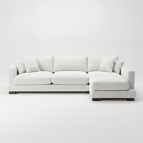 Cloud Chaise Lounge White Corduroy