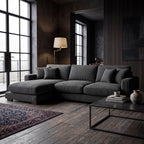 City Chaise Lounge Grey Corduroy