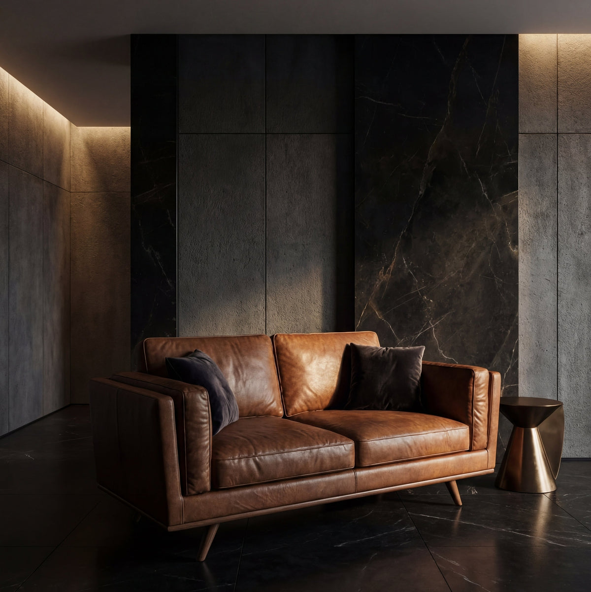 Monroe Leather 2 Seater Sofa — Lifestyle