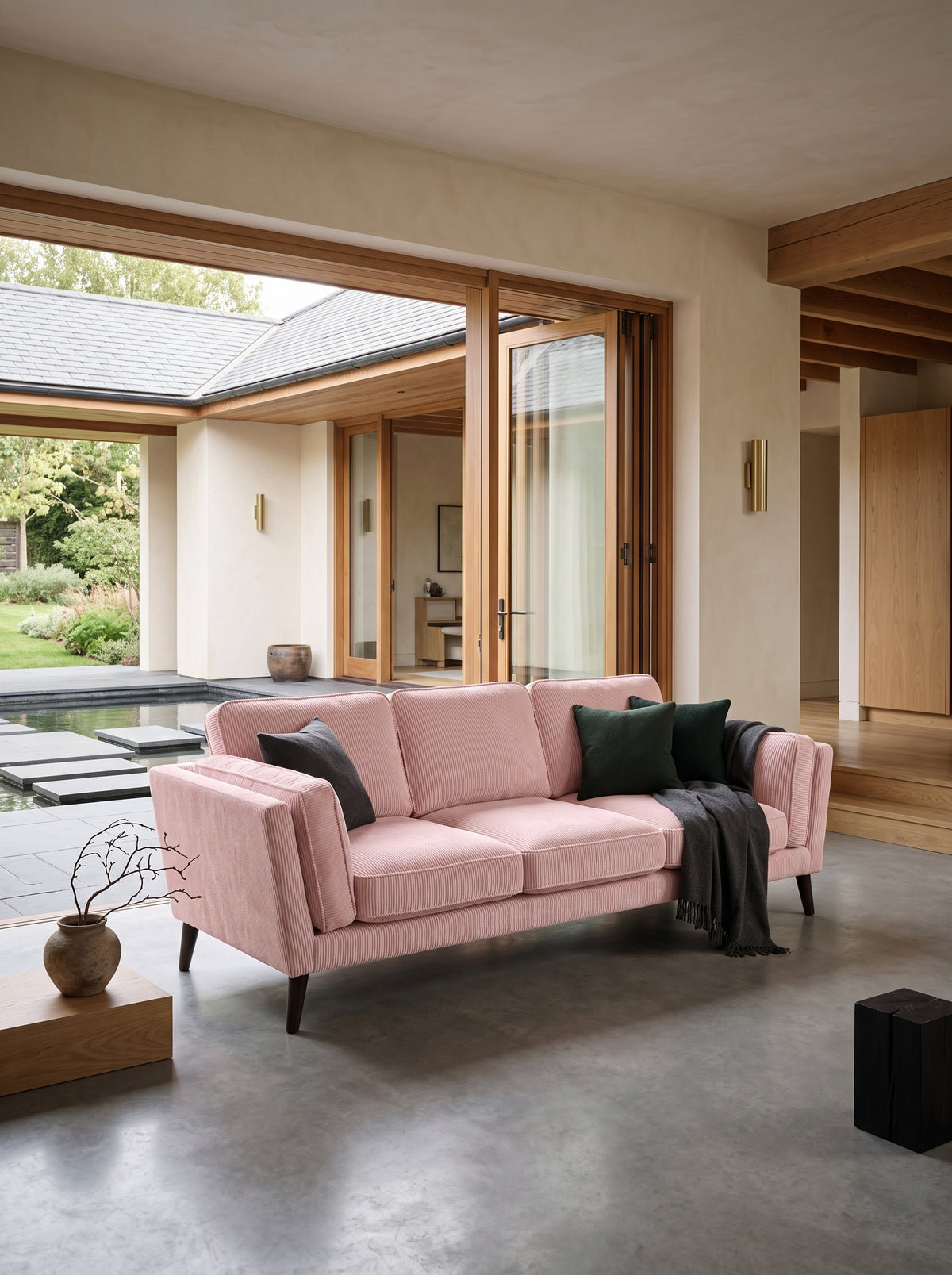 Monroe Sofa - Baby Pink Corduroy