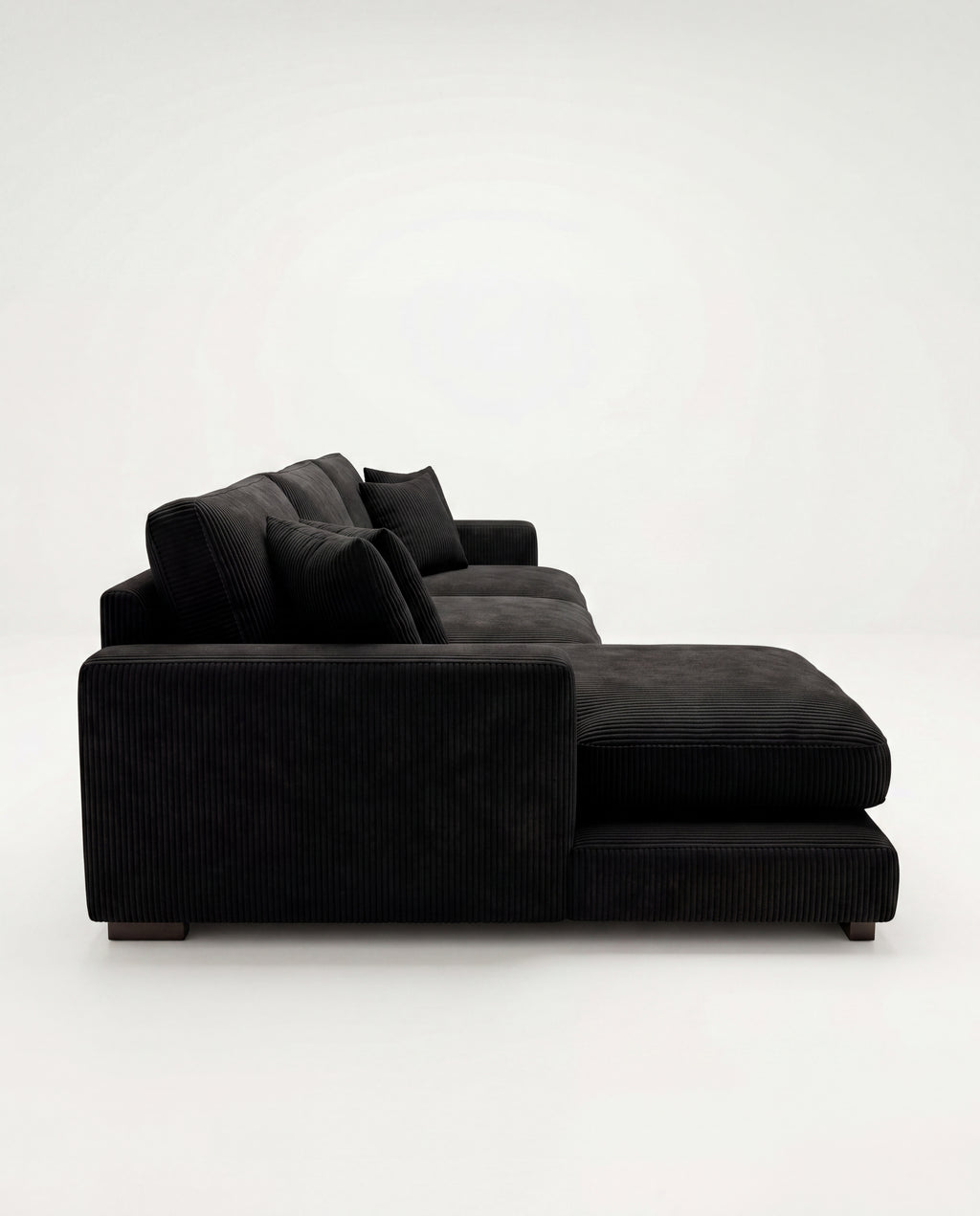 City Chaise Lounge - Bagira Black Corduroy