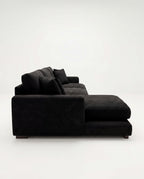 City Chaise Lounge - Bagira Black Corduroy
