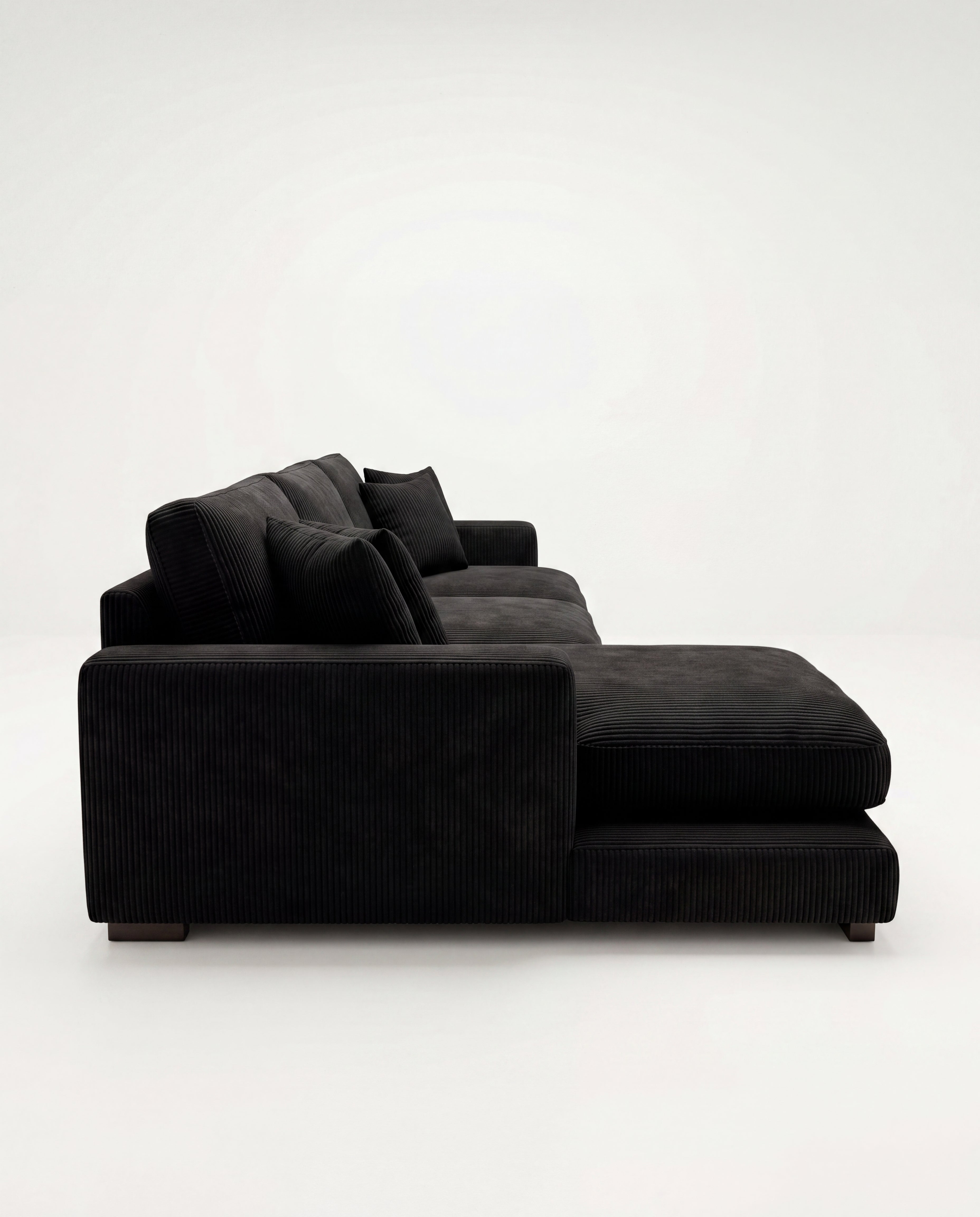 City Chaise Lounge - Bagira Black Corduroy