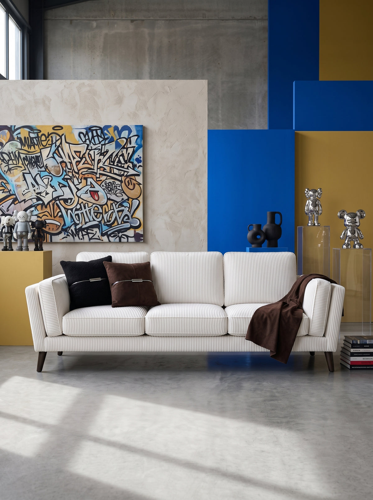 Monroe Sofa - White Corduroy
