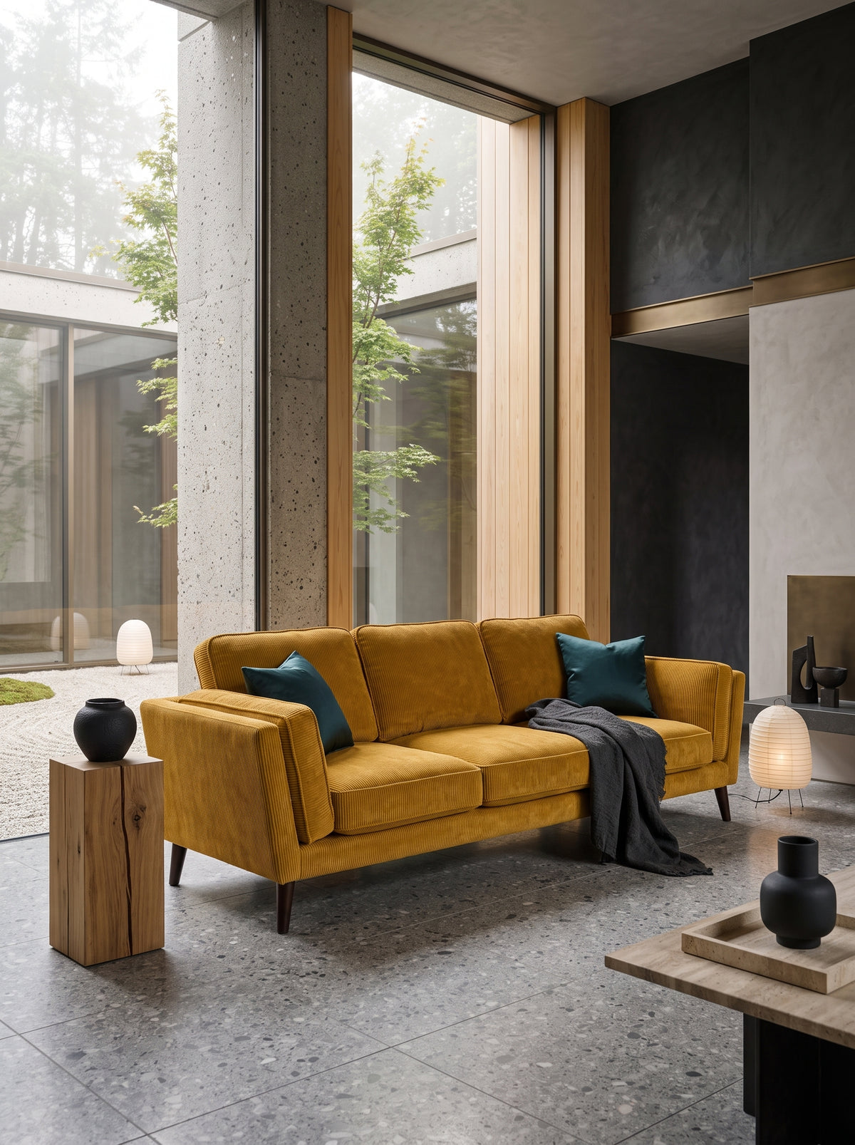 Monroe Sofa - Mustard Corduroy