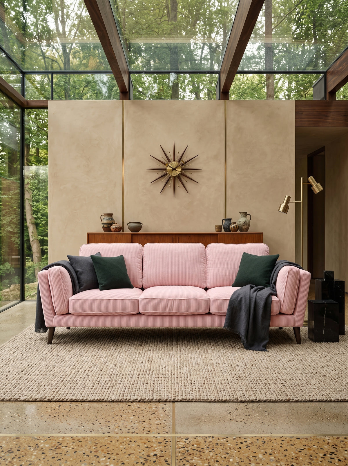 Monroe Sofa - Baby Pink Corduroy