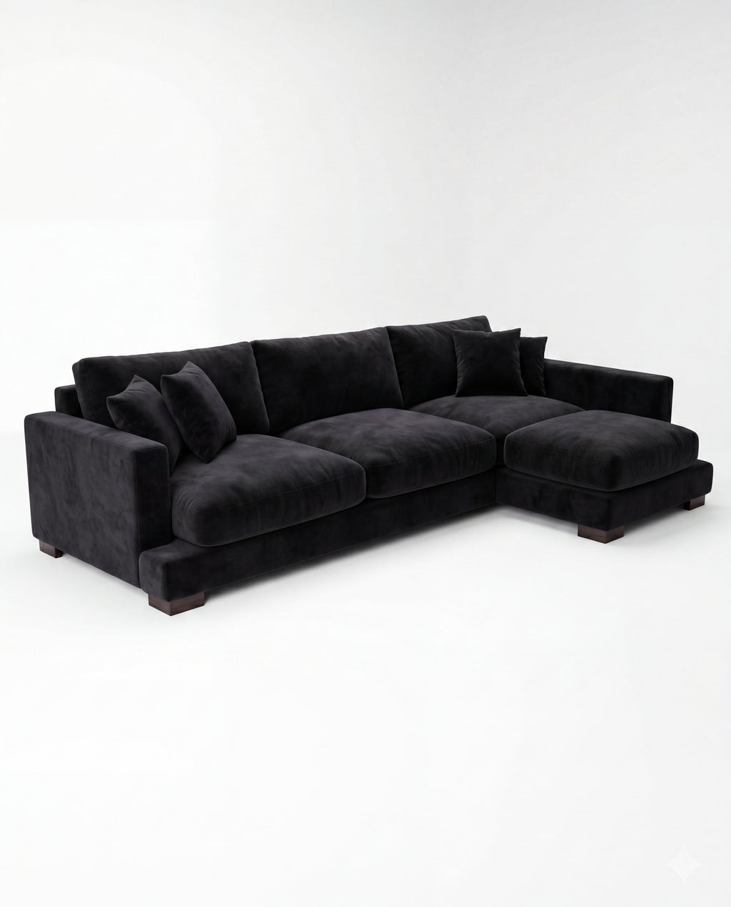 Cloud Chaise Lounge Black Velvet