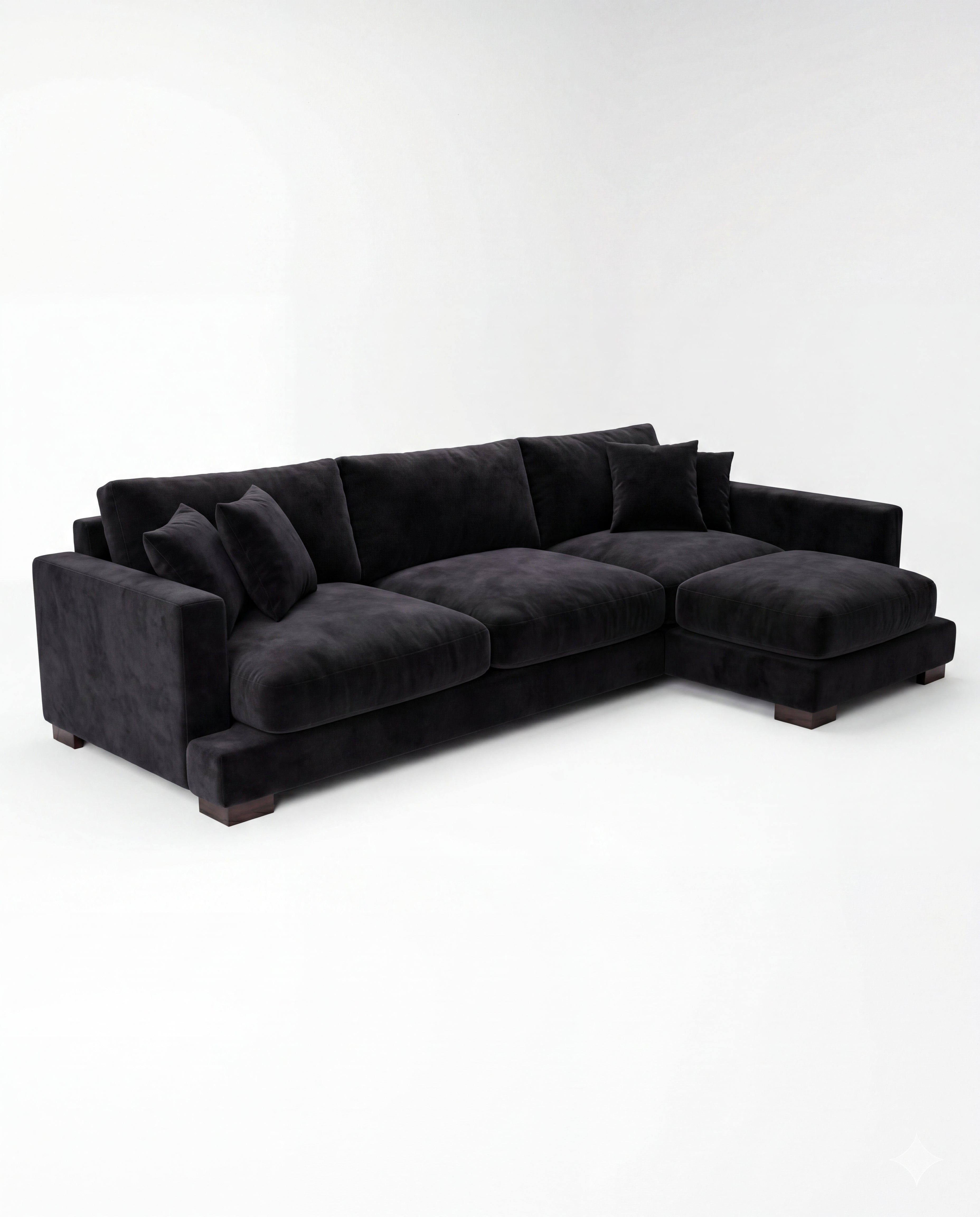 Cloud Chaise Lounge Black Velvet