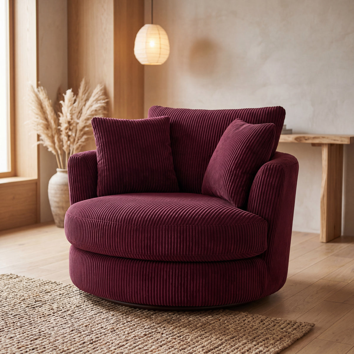 Cuddle Swivel Chair - Burgundy
