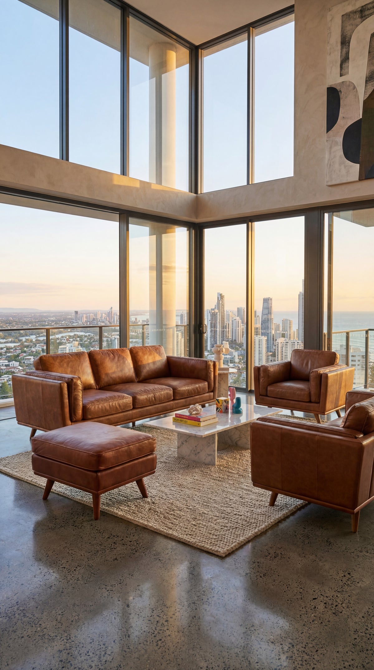 Monroe Leather Sofa — Lifestyle