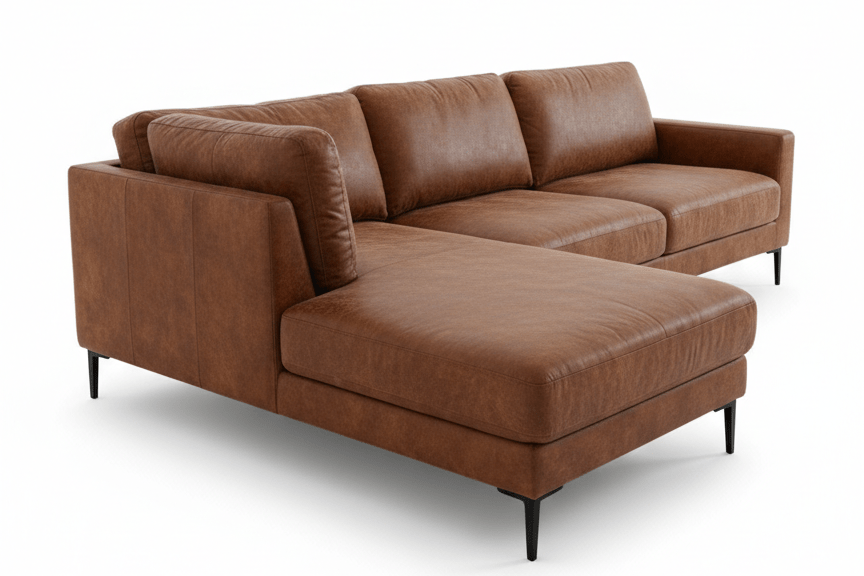 Fae Chaise Faux Leather Lounge