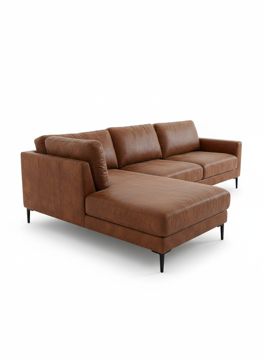 Fae Chaise Faux Leather Lounge