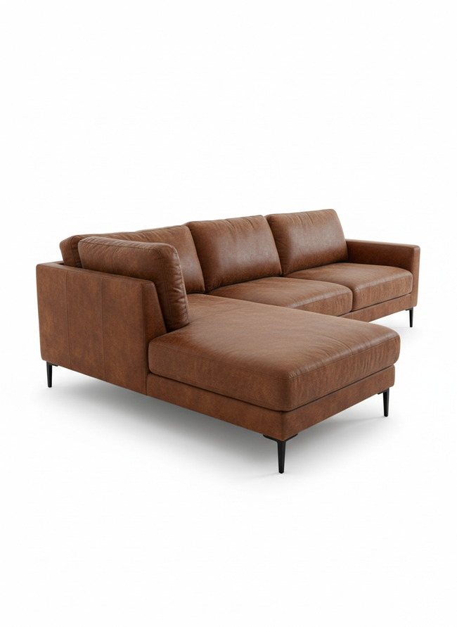 Fae Chaise Faux Leather Lounge Main Image