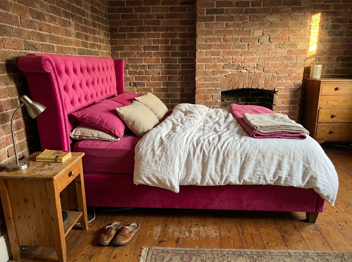 Escala Bedframe - Barbie Pink - Fabric Detail | Vibe Sofas