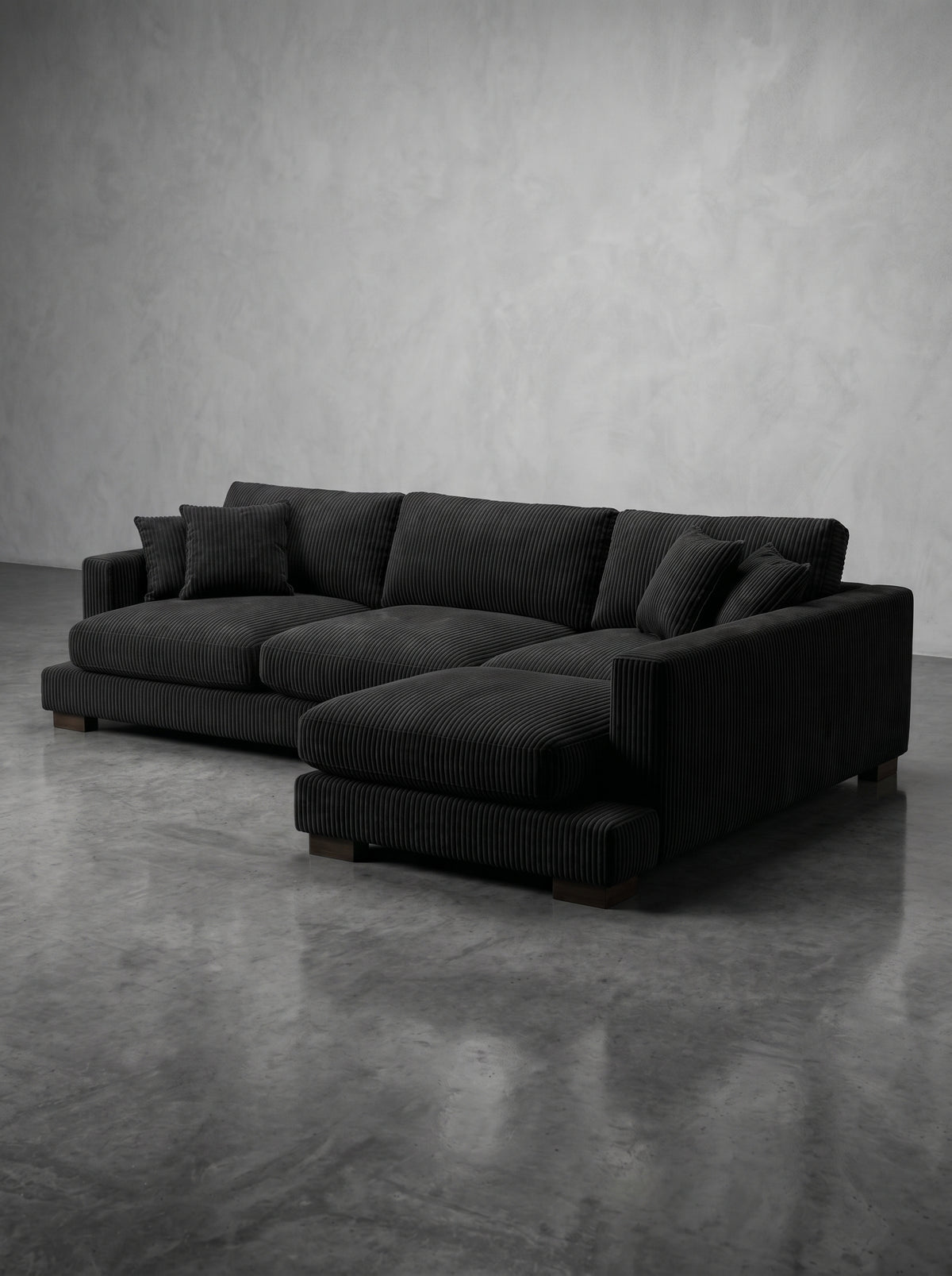 Bagira Black Corduroy Cloud Chaise Lounge