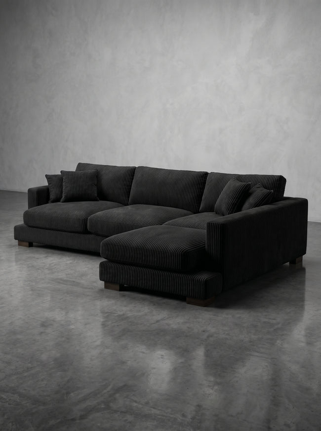 Bagira Black Corduroy Cloud Chaise Lounge Main Image