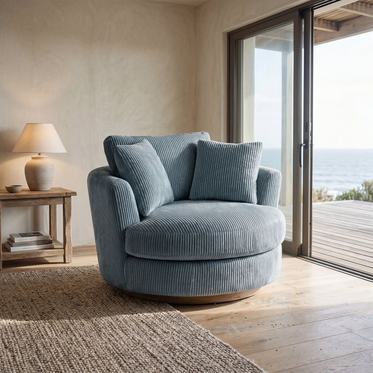 Cuddle Swivel Chair - Baby Blue