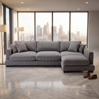 Cloud Chaise Lounge Grey Corduroy