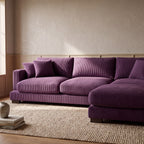 Cloud Chaise Lounge Purple Corduroy