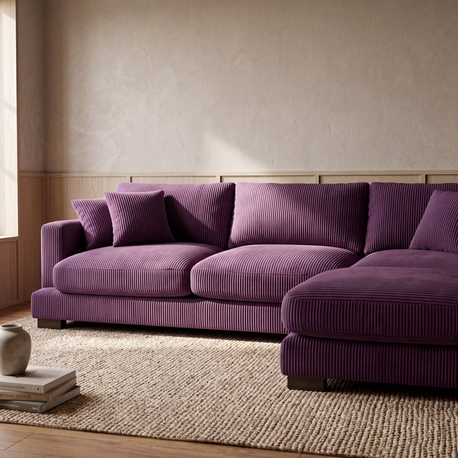 Cloud Chaise Lounge Purple Corduroy Main Image