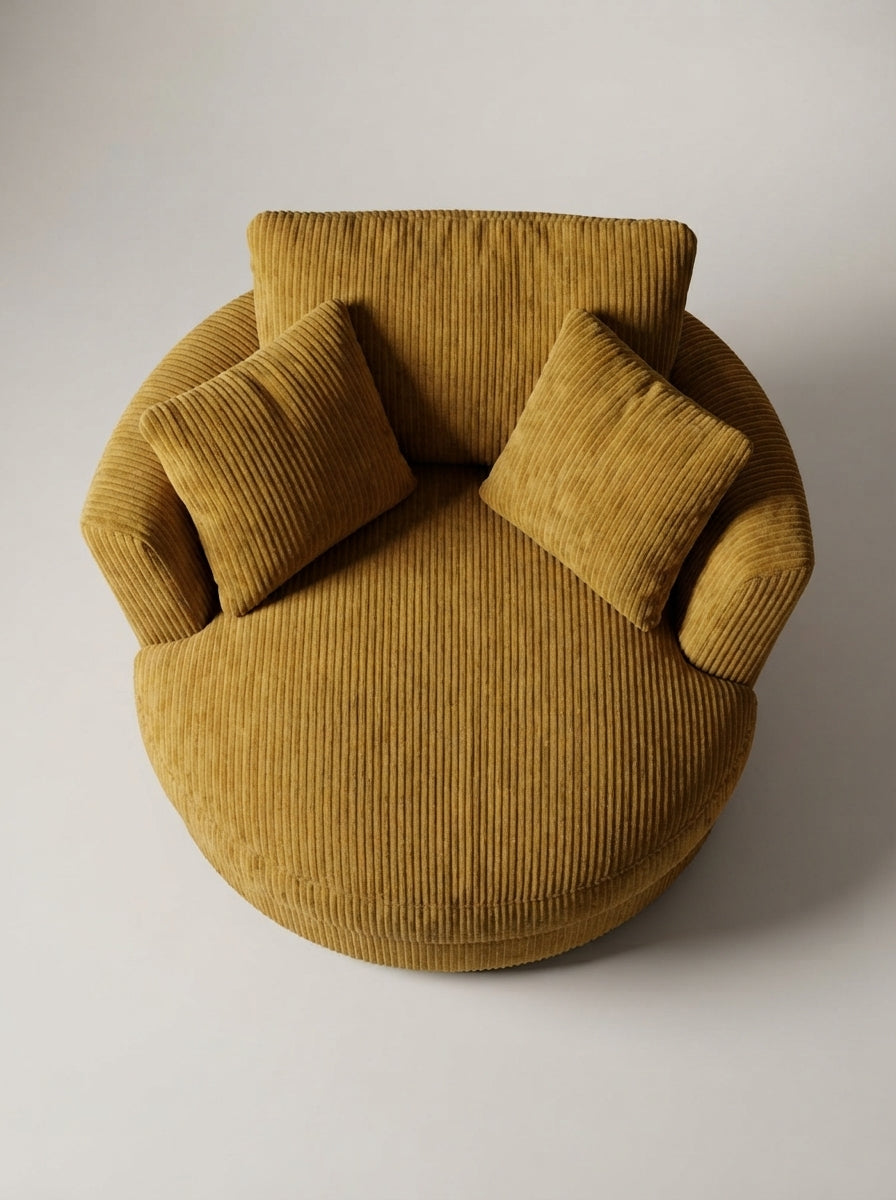 Cuddle Swivel Chair - Mustard