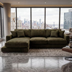 City Chaise Lounge Olive Green Corduroy