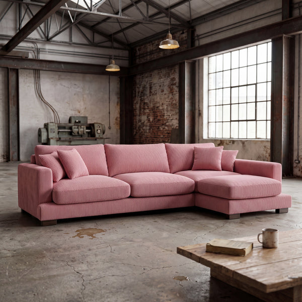 Cloud Chaise Lounge Rose Pink Corduroy