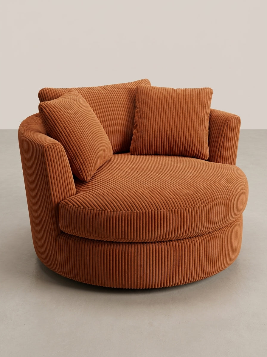Cuddle Swivel Chair - Burnt Orange