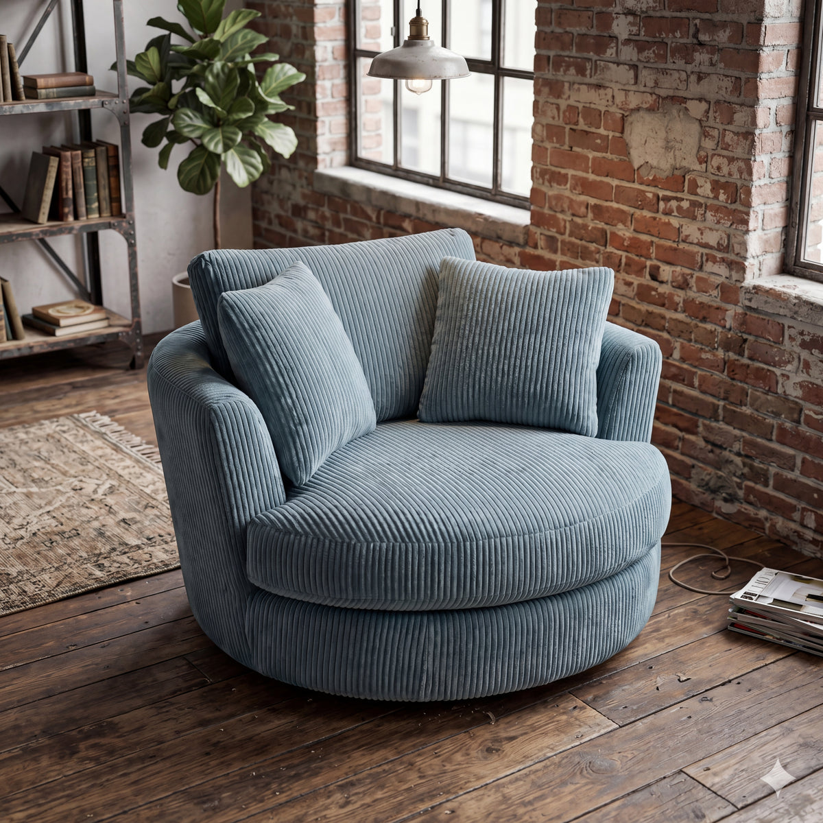 Cuddle Swivel Chair - Baby Blue