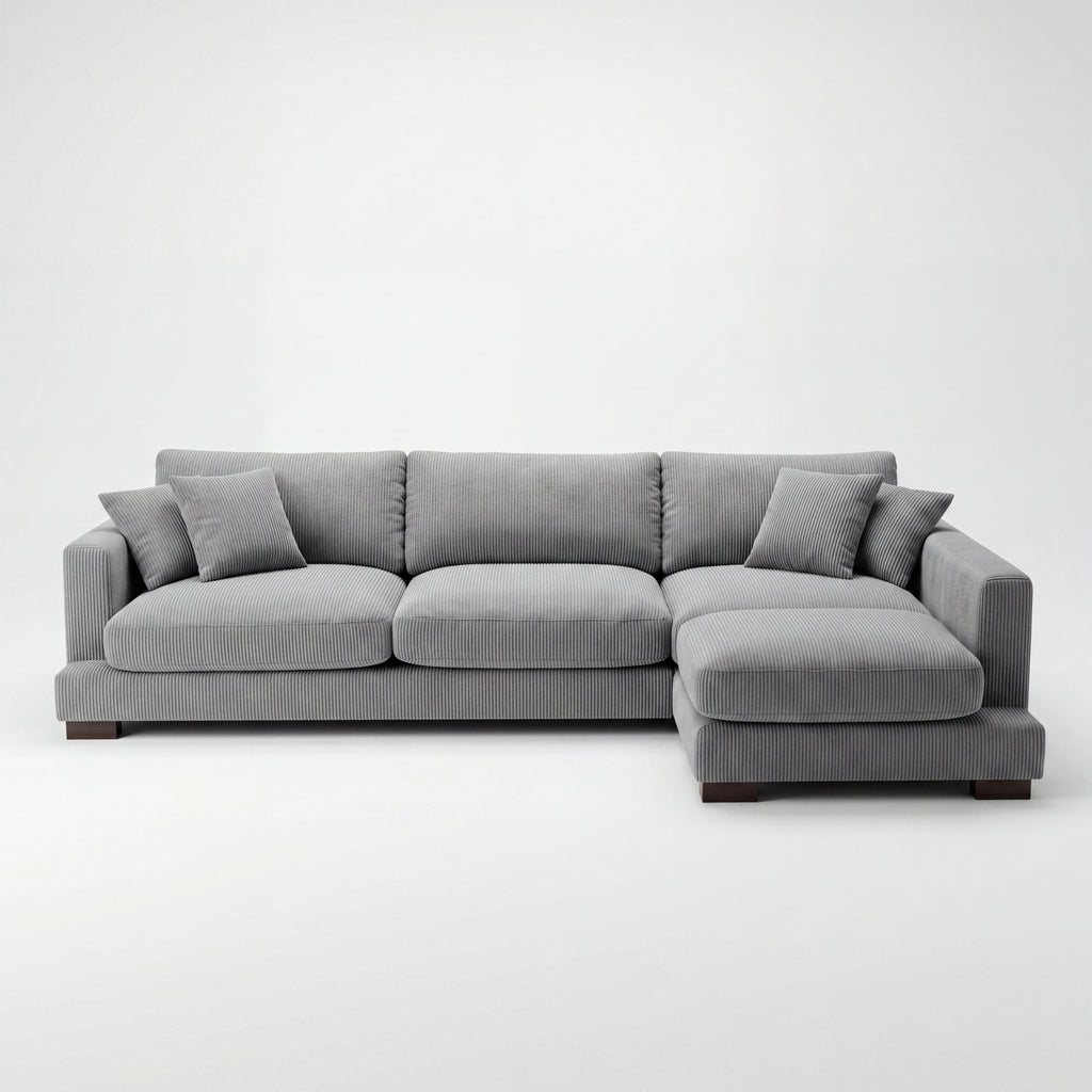 Cloud Chaise Lounge Grey Corduroy