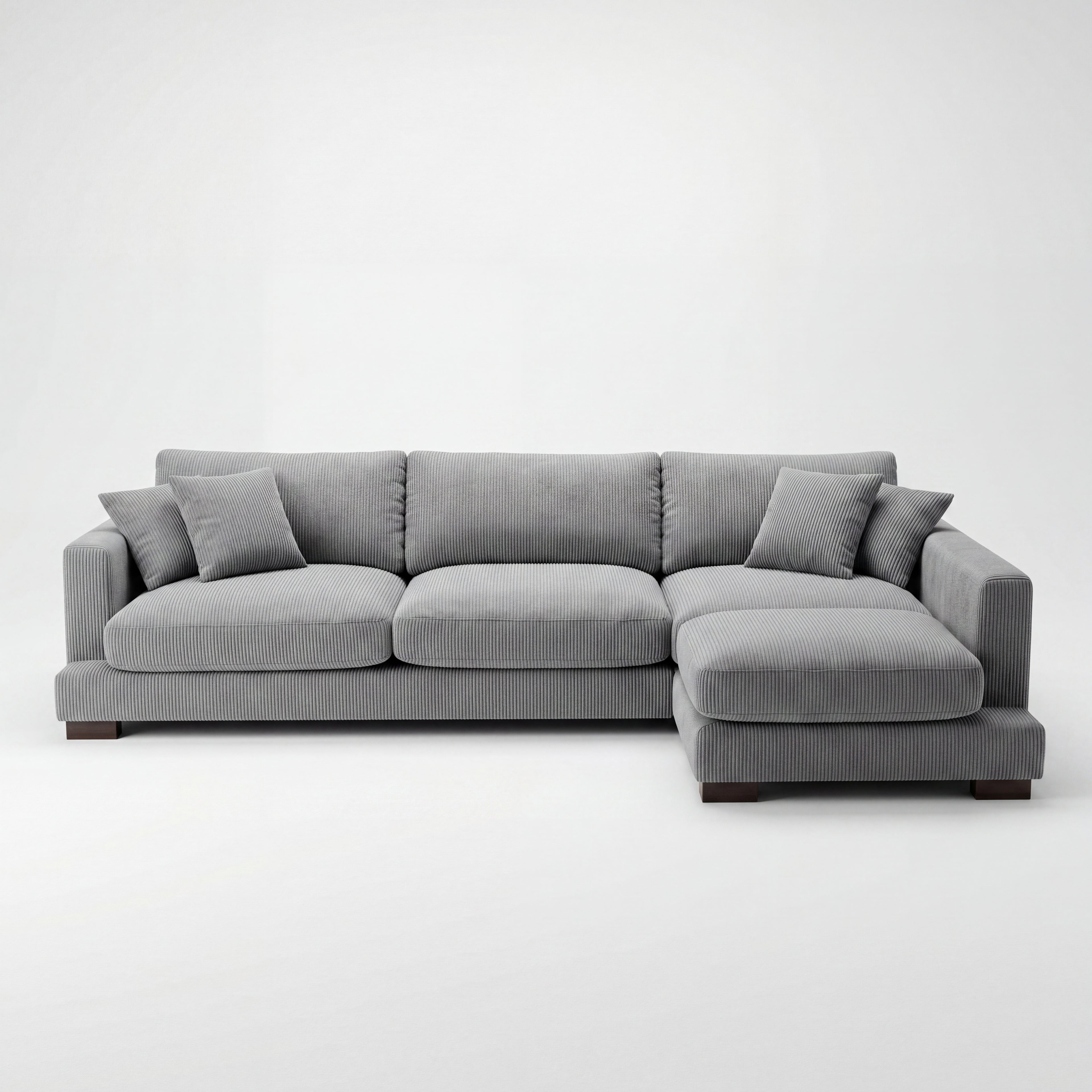 Cloud Chaise Lounge Grey Corduroy