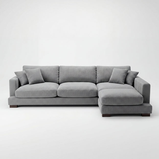 Cloud Chaise Lounge Grey Corduroy Hover Image