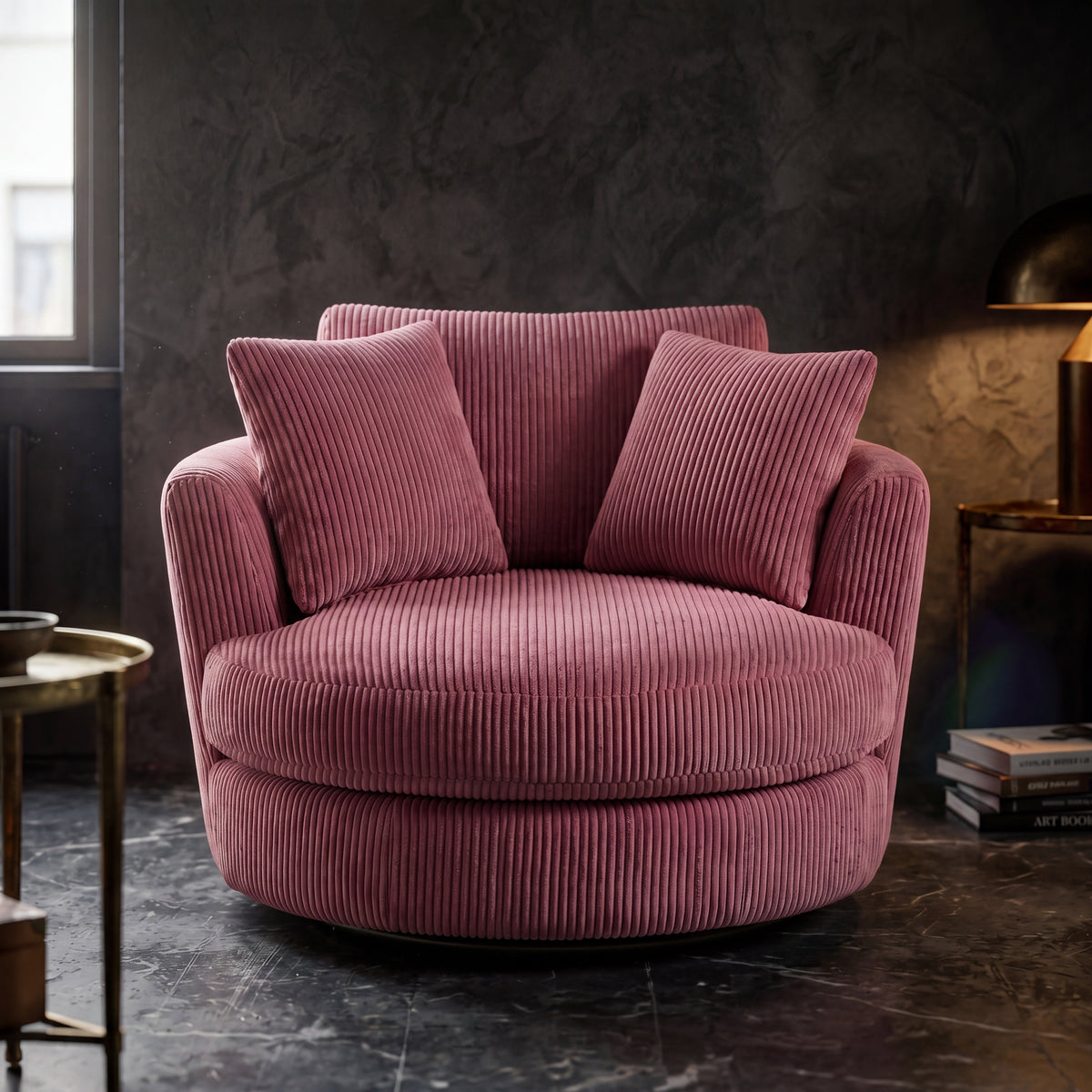 Cuddle Swivel Chair - Rose Pink