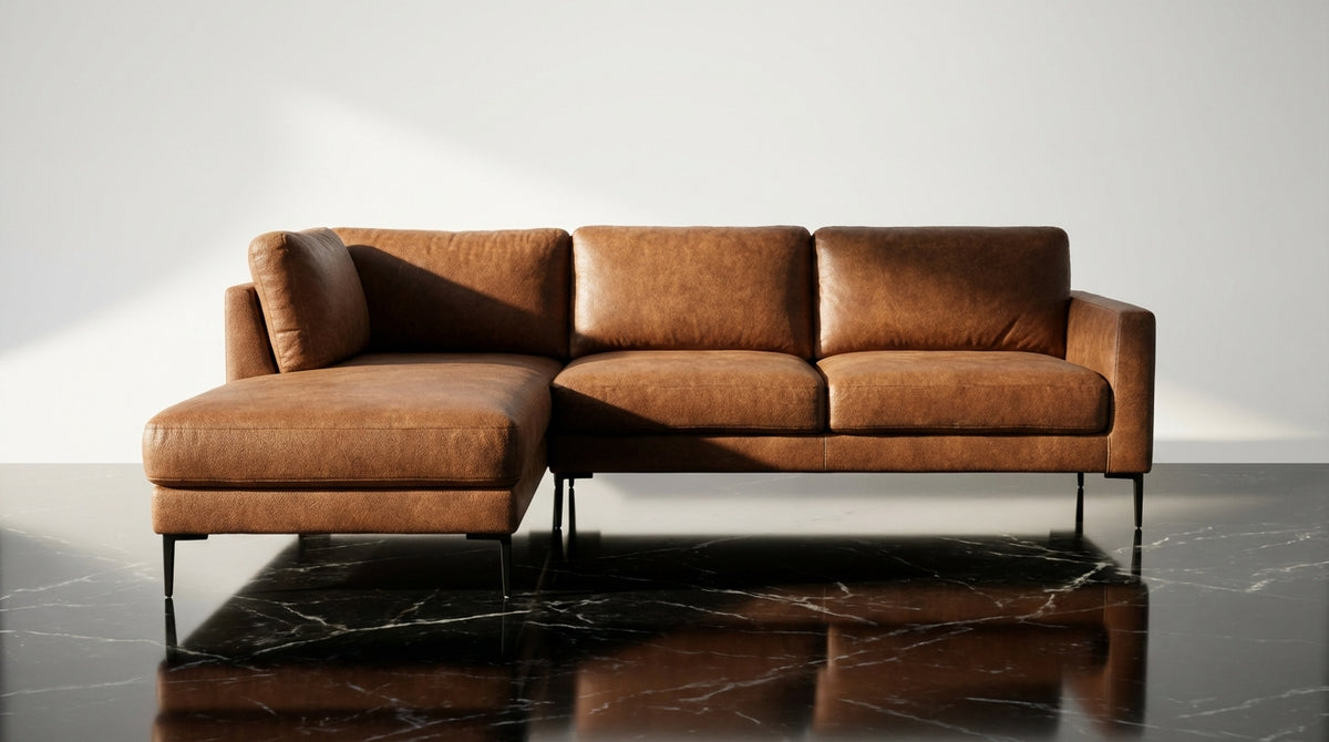Fae Chaise Faux Leather Lounge