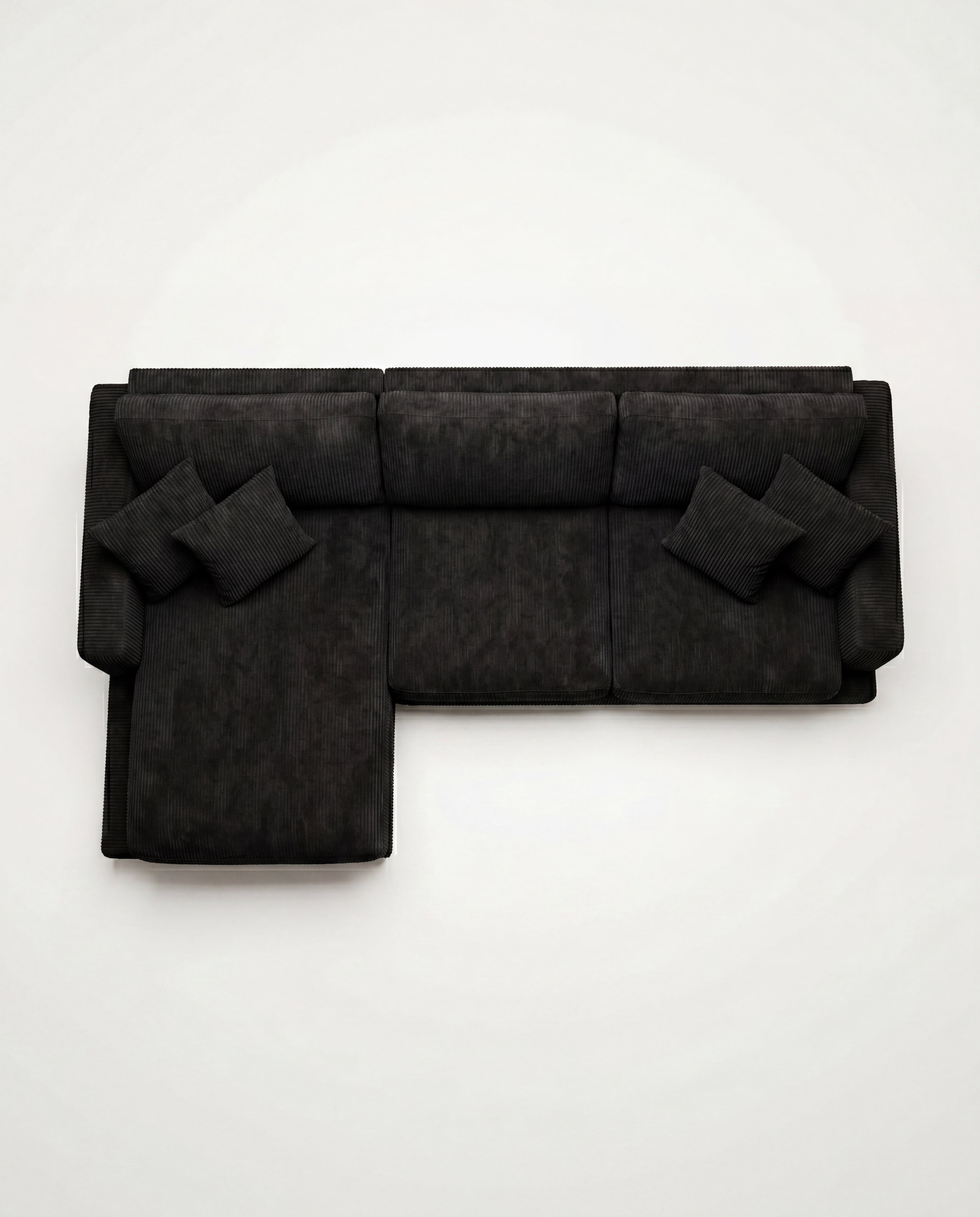 City Chaise Lounge - Bagira Black Corduroy