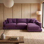 Cloud Chaise Lounge Purple Corduroy