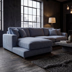 City Chaise Lounge Baby Blue Corduroy