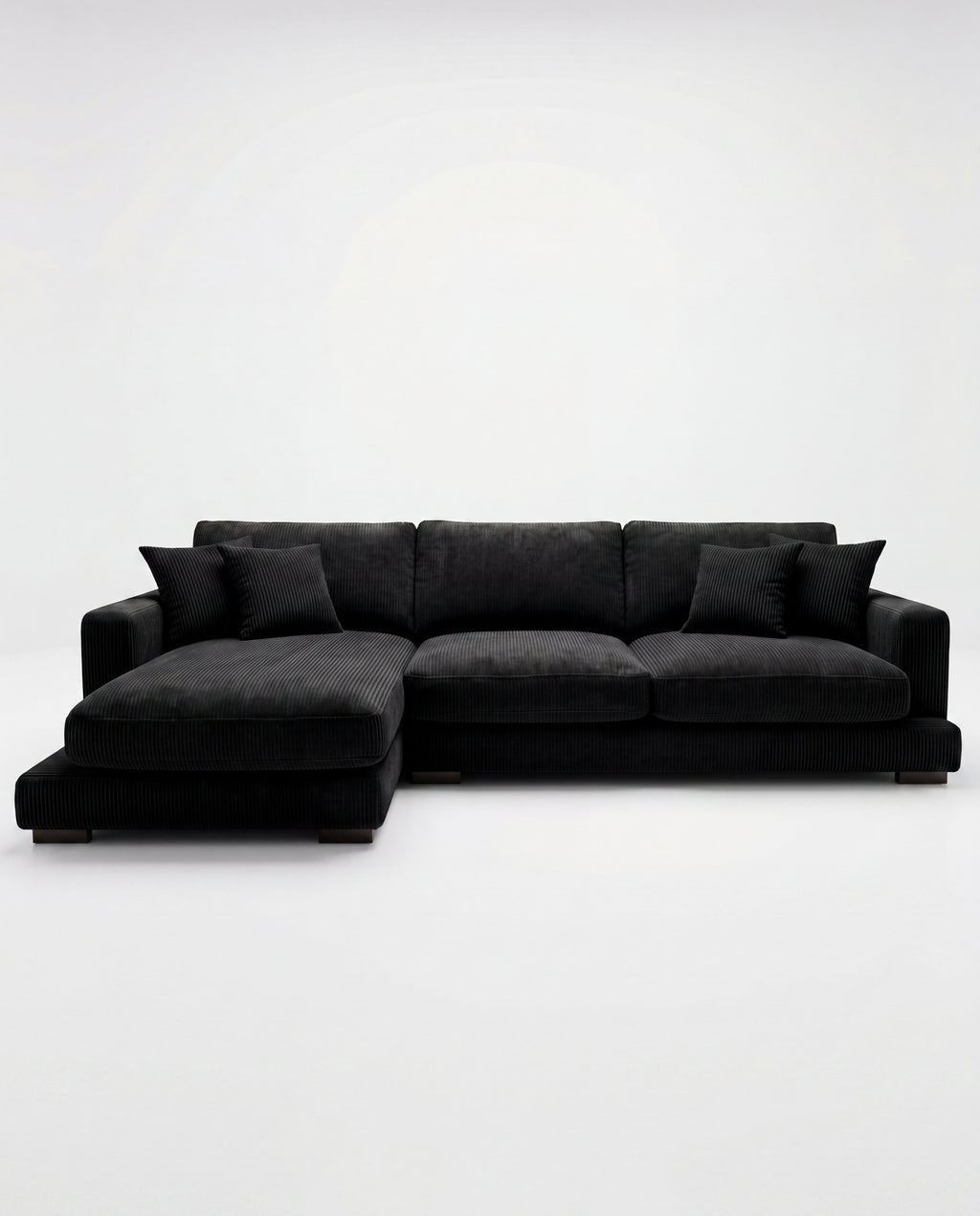City Chaise Lounge - Bagira Black Corduroy