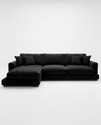 City Chaise Lounge - Bagira Black Corduroy
