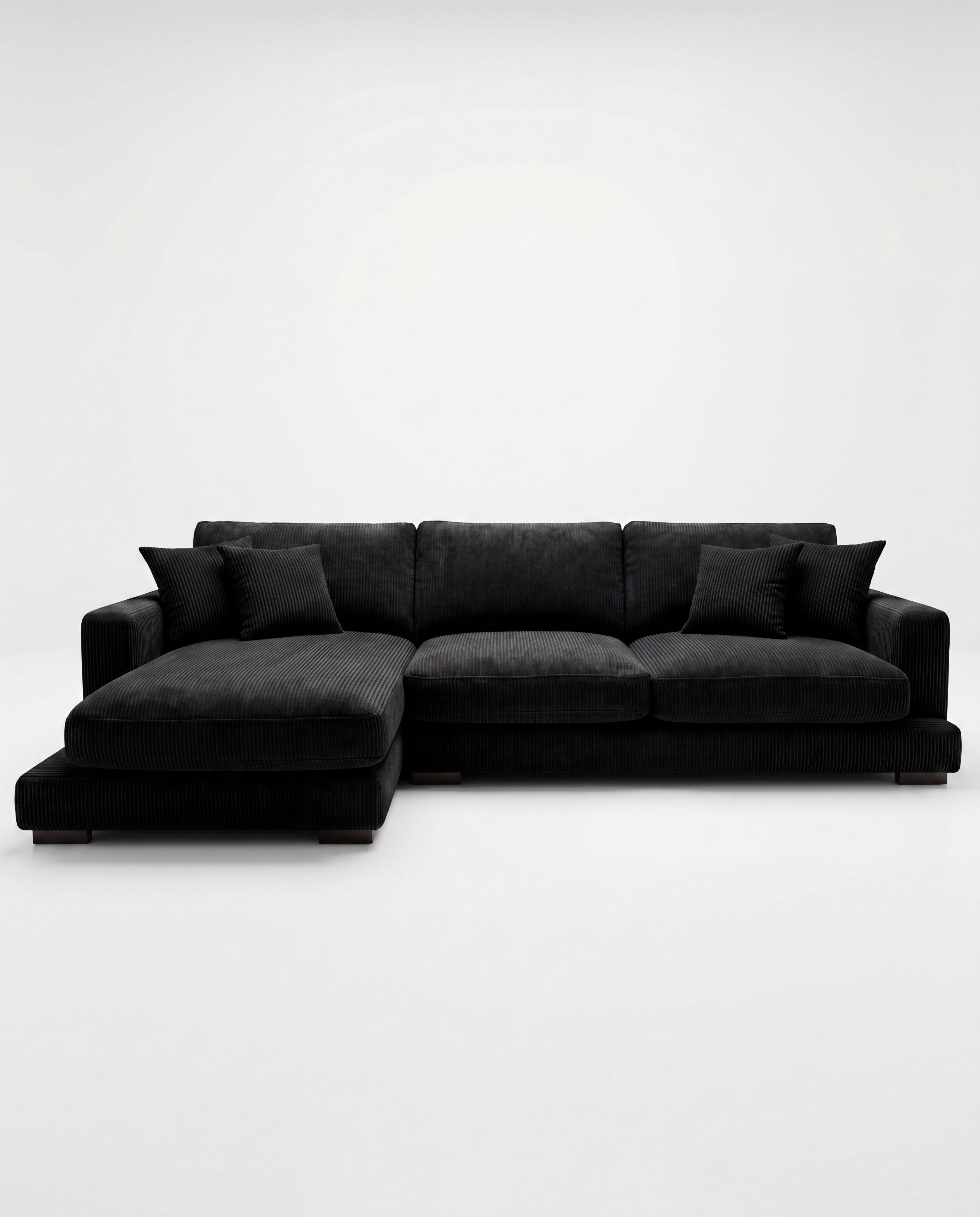 City Chaise Lounge - Bagira Black Corduroy