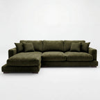 City Chaise Lounge Olive Green Corduroy