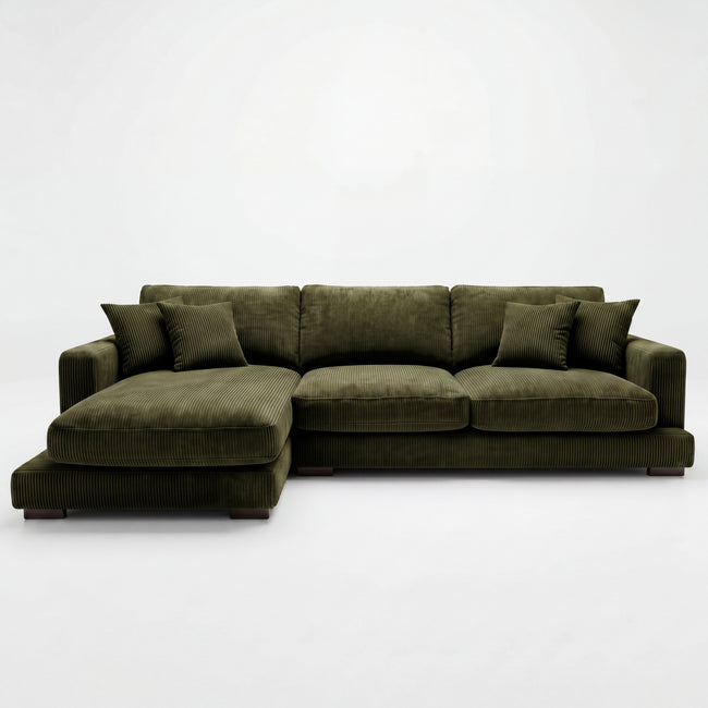City Chaise Lounge Olive Green Corduroy Hover Image