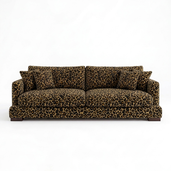 Cloud 3 Seater Leopard Print