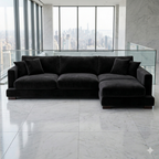 Cloud Chaise Lounge Black Velvet