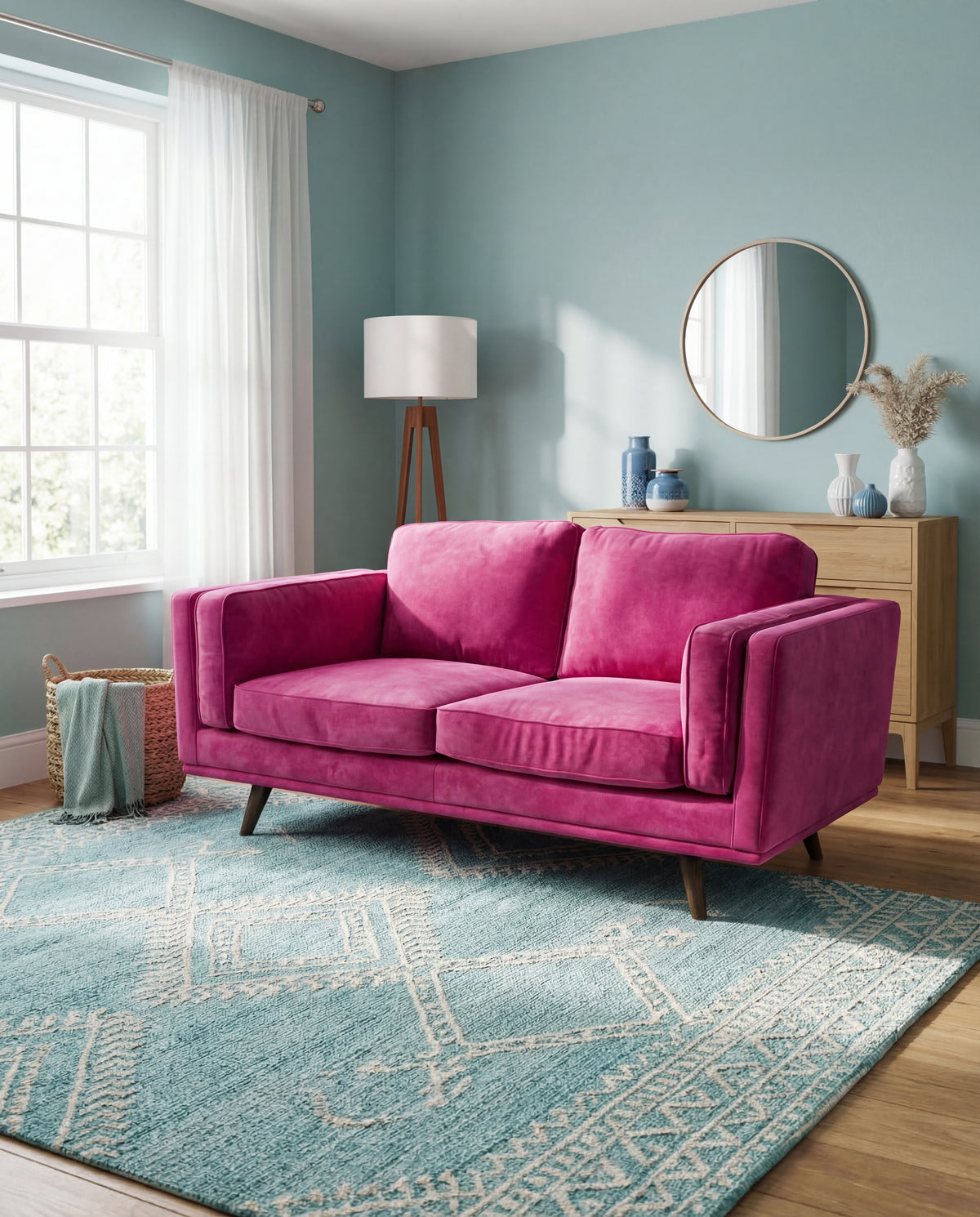 Monroe 2 Seater Sofa Barbie Pink - View 14 | Vibe Sofas