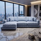 City Chaise Lounge Baby Blue Corduroy