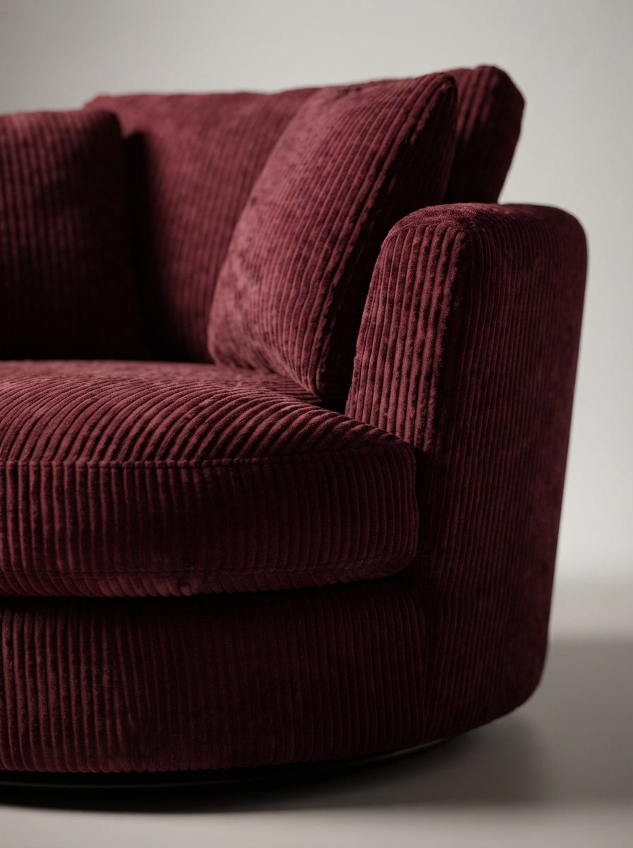 Cuddle Swivel Chair - Burgundy
