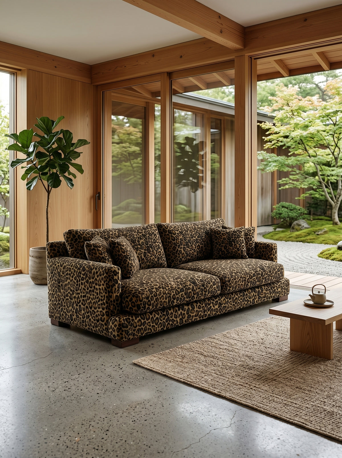 Cloud 3 Seater Leopard Print