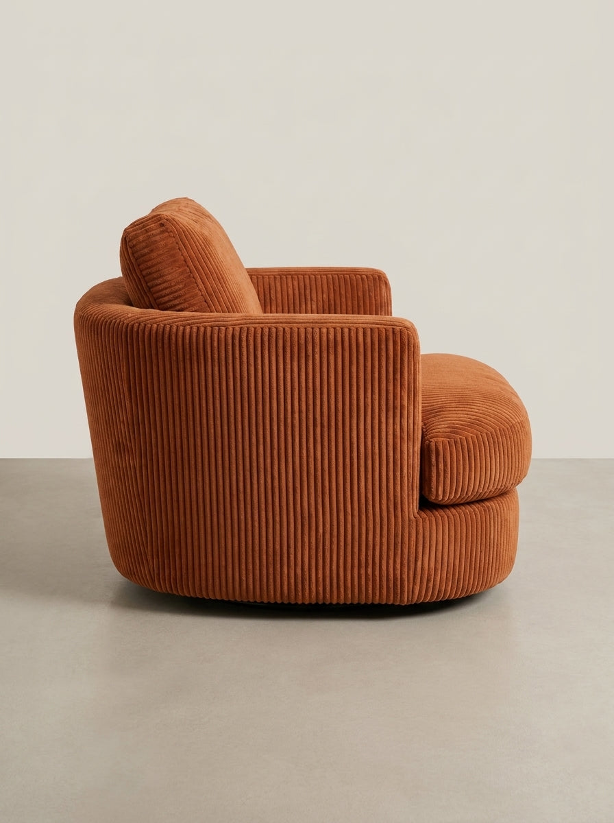 Cuddle Swivel Chair - Burnt Orange — Lifestyle